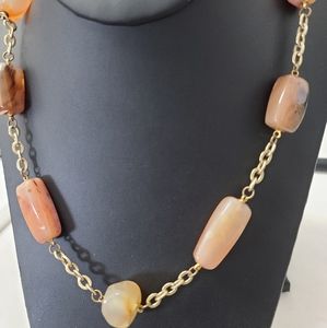 🌻Bogo 50% *Vintage Carnelian on Gold-Tone Chain